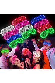 evimdeyokyok Glow Işıklı Panjur Parti Gözlüğü 12 Adet