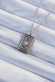 Tj 316L Çeli̇k Zi̇nci̇r Eski̇tme Gümüş Renk Pembe Mi̇neli̇ Kalp Fi̇gürlü Tarot Kolye Tj-Bko9232