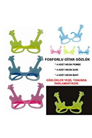 evimdeyokyok Fosforlu Gitar Glow Parti Gözlüğü 12 adet