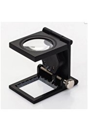 evimdeyokyok 28x28 Mm Katlanır Sayaçlı Metal Lüp 2 Led Işıklı Büyüteç Tekstil Th-9005a Tdrtr