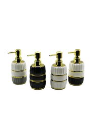 Go İthalat Şi̇şe Gold Kapak - Boğum Serami̇k Sıvı Sabunluk 6X11Cm (4457)