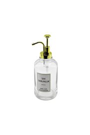 Go İthalat Yuvarlak Cam Şi̇şe - Şeffafsıvı Sabunluk 500Ml Pompa - Musluk Ayrık Model