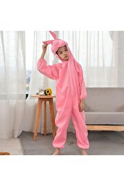 evimdeyokyok Çocuk Tavşan Kostümü Pembe Renk 4-5 Yaş 100 cm TdrTR