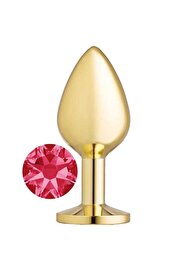 Meyrabest Large Gold Anal Play Pi̇nk Jewellery Anal Metal Plug