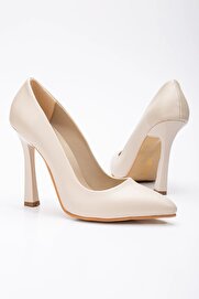 Gult Sti̇letto 10 Cm Kadeh Topuklu Bej