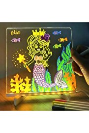 evimdeyokyok LED Aydınlatmalı Yazı ve Çizim Tahtası - Küçük Boy 20x20 cm