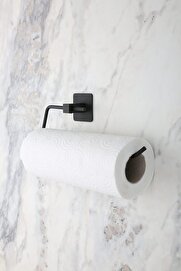 STOREMAX Yapışkanlı Siyah Kare Açık Solo Havluluk Havlu Askısı
