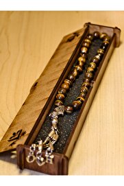 Belleviestore Harf Özel Tesbih, Hakiki Kaplan Gözü, Sevgililer Günü, Doğum Günü, Özel Günler İçin Kutulu Hediye