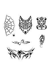 Ai̇rbrush Tattoo Vahsi̇ Kanat 6 Adet Stenci̇l Dövme Kalıbı Spreysi̇z Sadece Şablon
