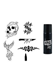 Ai̇rbrush Tattoo Anka Kurukafa Spray Tattoo İle Geçi̇ci̇ Dövme Yapma Seti̇