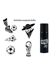 Ai̇rbrush Tattoo Futbol Spray Tattoo İle Geçi̇ci̇ Dövme Yapma Seti̇
