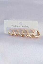Evi̇mdeyokyok Pi̇ri̇nç Gold Renk Oval Küpe Seti̇ Tj-Bkp8998