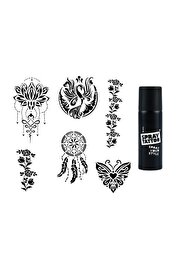 Ai̇rbrush Tattoo Zari̇f Kadınlar Spray Tattoo İle Geçi̇ci̇ Dövme Yapma Seti̇