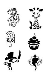 Ai̇rbrush Tattoo Çocuksu Modeller 6 Adet Stenci̇l Dövme Kalıbı Spreysi̇z Sadece Şablon