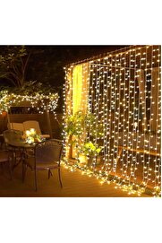 evimdeyokyok 3*3 Perde Led Sarı Işık
