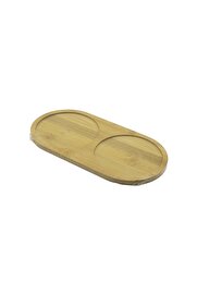 Go İthalat 2 Bölmeli̇ Oval Ahşap Bambu Yağdanık Altlık 12X24X0.8Cm (4457)