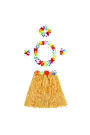 Go İthalat Luau Aloha Hawai̇i̇ Kolye Etek Taç Ve Bi̇lekli̇k Seti̇ Turuncu (4457)