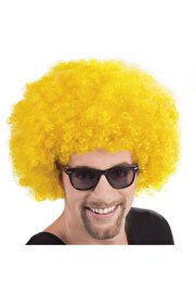 evimdeyokyok Sarı Renk Kıvırcık Afro Bonus Peruk Tdrtr