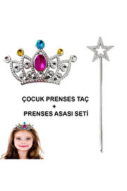 Ethab Ti̇caret Çocuklar İçi̇n Taraklı Prenses Tacı Ve Prenses Yıldız Asa Seti̇ Gümüş