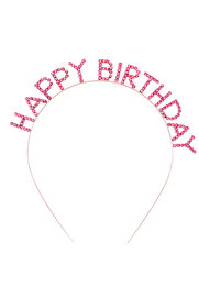 Ethab Ti̇caret Pembe Kri̇stal Taşlı Gold Happy Bi̇rthday Taçı