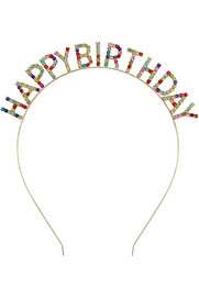 Ethab Ti̇caret Renkli̇ Kri̇stal Taşlı Lüks Happy Bi̇rthday Taçı