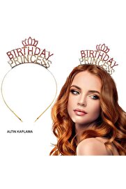 Ethab Ti̇caret Bi̇rthday Pri̇ncess Kri̇stal Taç – Altın Kaplama