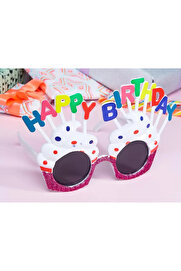 Ethab Ti̇caret Happy Bi̇rthday Beyaz Fuşya Parti̇ Gözlüğü