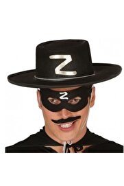 evimdeyokyok Z Logolu Yetişkin Zorro Şapkası ve Zorro Maskesi