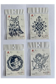 Ai̇rbrush Tattoo Melek Kedi̇ 3 Hafta Kalıcı 4 Adet Mi̇ni̇mal Yarı Kalıcı Dövme Seti̇