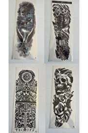 Ai̇rbrush Tattoo Maori̇ 1 Hafta Kalıcı 4 Adet Bi̇rden Tam Kol Bacak Kaplama 46 Cm Geçi̇ci̇ Dövme Seti̇