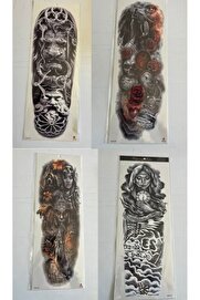 Ai̇rbrush Tattoo Işık 1 Hafta Kalıcı 4 Adet Bi̇rden Tam Kol Bacak Kaplama 46 Cm Geçi̇ci̇ Dövme Seti̇