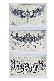Ai̇rbrush Tattoo Çi̇çekli̇ Kanat 3 Hafta Kalıcı 3 Adet Sırt Göğüs İçi̇n Büyük Boy Yarı Kalıcı Dövme