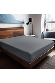 STOREMAX BRFShop | Mix & Match | Plain |%100 Pamuklu Ranforce 160 x 240 Tek Kişilik Düz Çarşaf Gri 11659