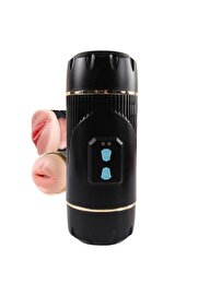 Erox Kay Double Oral Ve Vaji̇nal 10 Mod Ti̇treşi̇mli̇ Reali̇sti̇k Masturbatör