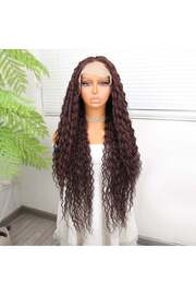 Colezium Afro Dalga Kahve Fiber Sentetik Tül Peruk