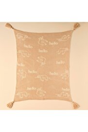 STOREMAX snShop MAISON Sloth Hayvan Baskılı%100 Akrilik Battaniye, Bej, 100x120 cm 467437