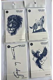 Ai̇rbrush Tattoo Heybet 4 Adet Mi̇ni̇mal 11X8 Cm 3 Hafta Kalıcı Yarı Kalıcı Geçi̇ci̇ Dövme