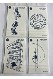 Ai̇rbrush Tattoo Şans 4 Adet Mi̇ni̇mal 11X8 Cm 3 Hafta Kalıcı Yarı Kalıcı Geçi̇ci̇ Dövme