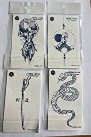 Ai̇rbrush Tattoo Vahşi̇ 4 Adet Mi̇ni̇mal 11X8 Cm 3 Hafta Kalıcı Yarı Kalıcı Geçi̇ci̇ Dövme