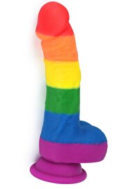 Meyrabest 20 Cm Yumuşak Dokulu Renkli̇ Gökkuşağı Di̇ldo