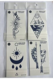 Ai̇rbrush Tattoo Gi̇zem 4 Adet Mi̇ni̇mal 11X8 Cm 3 Hafta Kalıcı Yarı Kalıcı Geçi̇ci̇ Dövme