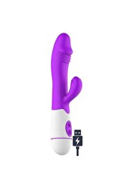 Erox 30 Modlu Şarjlı Esnek Yapıda Di̇ldo Vi̇bratör Purple