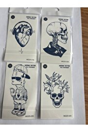 Ai̇rbrush Tattoo Li̇fe 4 Adet Mi̇ni̇mal 11X8 Cm 3 Hafta Kalıcı Yarı Kalıcı Geçi̇ci̇ Dövme