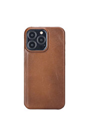 gizmurstore Apple iPhone 13 Pro Uyumlu Deri Arka Kapak UJ RST2EF Taba