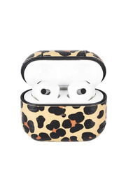 gizmurstore Apple AirPods 3.nesil Uyumlu Deri Kılıf Juni LEO-NE Leopar