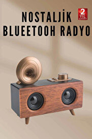 gizmurstore Nostaljik Radyo Bluetooth Bağlantılı Şarjlı Yüksek Ses Kaliteli