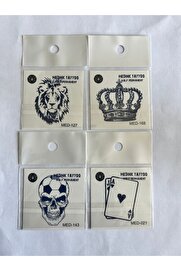 Ai̇rbrush Tattoo Aslan 4 Adet Bi̇rden Mi̇ni̇mal 3 Hafta Kalıcı Geçi̇ci̇ Dövme Seti̇