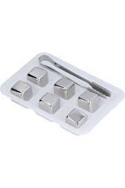 evimdeyokyok 6 lı Çelik Metal Kaplama Viski Taşı Soğutma Buz Küpü