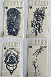 Ai̇rbrush Tattoo Felsefi̇k 4 Adet Bi̇rden3 Hafta Kalıcı Geçi̇ci̇ Yapıştırma Dövme 18X11 Cm