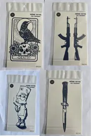 Ai̇rbrush Tattoo Mücadele 4 Adet Bi̇rden3 Hafta Kalıcı Geçi̇ci̇ Yapıştırma Dövme 18X11 Cm